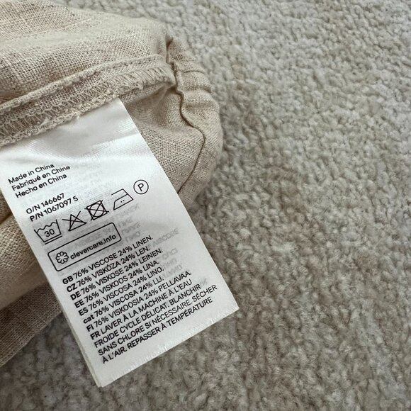 H&M Divided Linen Crop Short Sleeve Bolero Blouse Top M - Picture 7 of 7